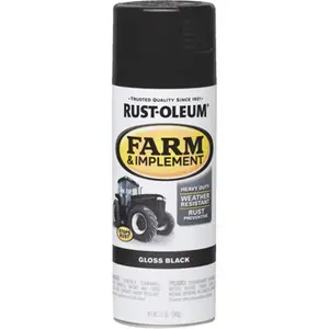 Rustoleum 280123 Farm Paint, Gloss Black - 12 oz