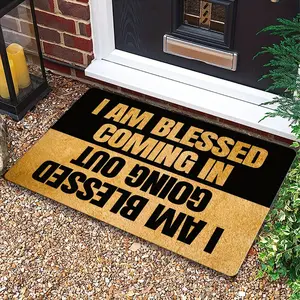 A Floor Mat Featuring a Blessing for Entry, Adorned with Motivational Sayings. Crafted from Soft Flannel, It Is Ideal for Bedrooms, And Indoor Entryways. It Serves As a Door Mat, Welcome Mat, Or Cushion Set Non-Slip Doorma Doormat Carpet rug bath flooring