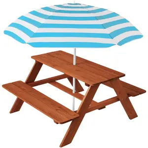 Best Choice Products Kids Wooden Picnic Table, Outdoor Activity Table w/ Adjustable Umbrella, Seats Best Choice Products Kids Wooden Picnic Table, Outdoor Activity Table w/ Adjustable Umbrella, Seats