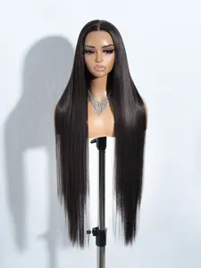 38 Inch Long Straight Lace Front Wigs for Women, Gorgeous Fluffy Wigs without Bangs, Synthetic Heat Resistant Fiber Pre Plucked Hairline Wigs for Party, Daily Use