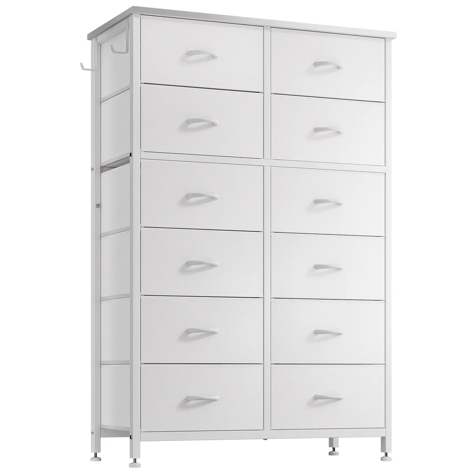 【Deals for Your Days】AOWOS 12 Drawer Dresser with Wooden Top and Metal Frame, Tall Fabric Dresser & Chest of Drawers for Bedroom Closet Living Room, 1