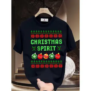 Christmas Spirit Festive 180g T-Shirt - Perfect for Holiday Parties, Family Gatherings & Office Celebrations |   Soft & Comfortable Xmas Gift Idea