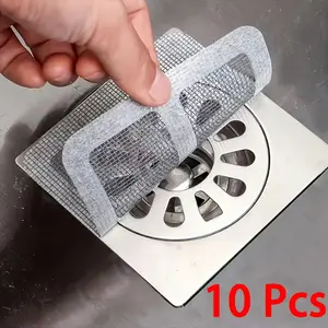 10 Pcs Drain Filter Cover for Hair Plugs, Disposable Shower Drain Hair Catcher, Bathroom Tub Hair Plugs, Floor Sink Filter Strainer Sticker, Drain Protector