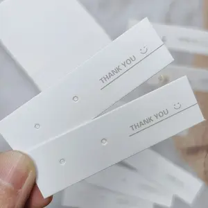 100 Sheet Earring Card Holders, Classic White with "Thank You" Print, Jewelry Display Cards for Studs, 2-Slot Design, Retail Presentation and Packaging -Jewelry Making Display & Packaging Supplies