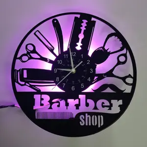 Haircut Tool Theme Vinyl Wall Clock, Stylish Hair Salon Decor, Creative Decorative Clock, Durable Hanging Timepiece, Perfect Gift for Barbers & Clients, Led Wall Clocks