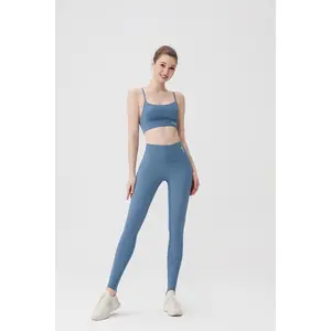 ROROlemon Women's Workout Set, Y-Back Sports Bra & High Waist 9/7 Length Leggings Activewear
