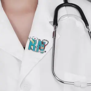 Nurse Badge Brooch Pin Thermometer Stethoscope Graduation Decoration Accessory, Perfect Nurse Gift for Nurses Day & Nursing School