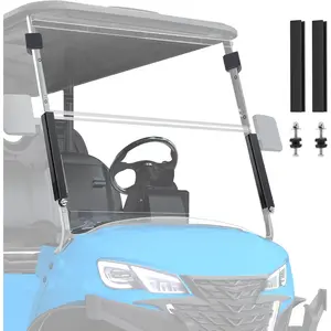Nilight Golf Cart Windshield for Front Window Foldable Windproof UV Protection Compatible with Club Car Precedent Gas or Electric 2004-Up, Scratch and Impact Resistant, Clear Acrylic