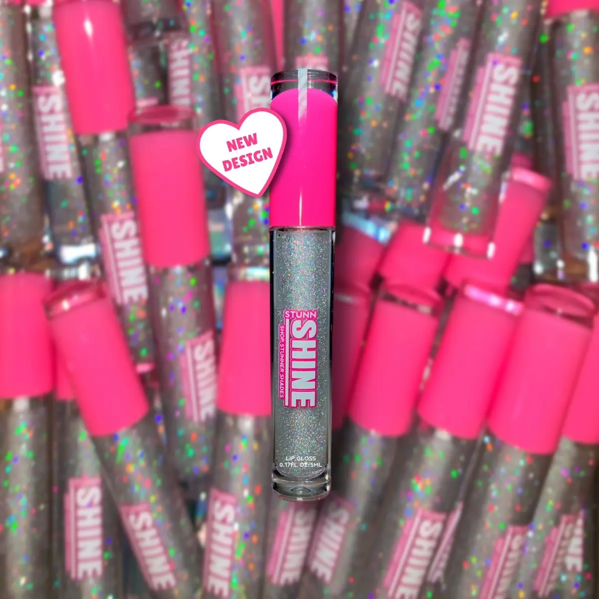(VIRAL) HOLOGRAPHIC “STUNN SHINE” LIPGLOSS ! Peach Scented Glitter Gloss Hydrating Moisturizing Shiny Lip Oil Gloss