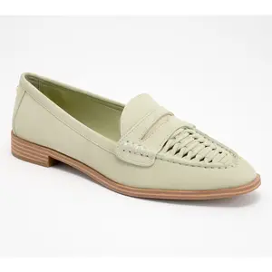 Vince Camuto Woven Leather or Suede Penny Loafers - Caylas