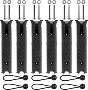 6 count Plastic Fishing Rod Holders Racks for Boat, Tube Fishing Rod Pole Side-Mount with Screws