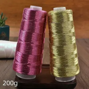 Color Cored Yarn Gold and Silver Silk Thread 200g Axis Hand-crocheted DIY Bag Broken Silver Thread Hand-woven