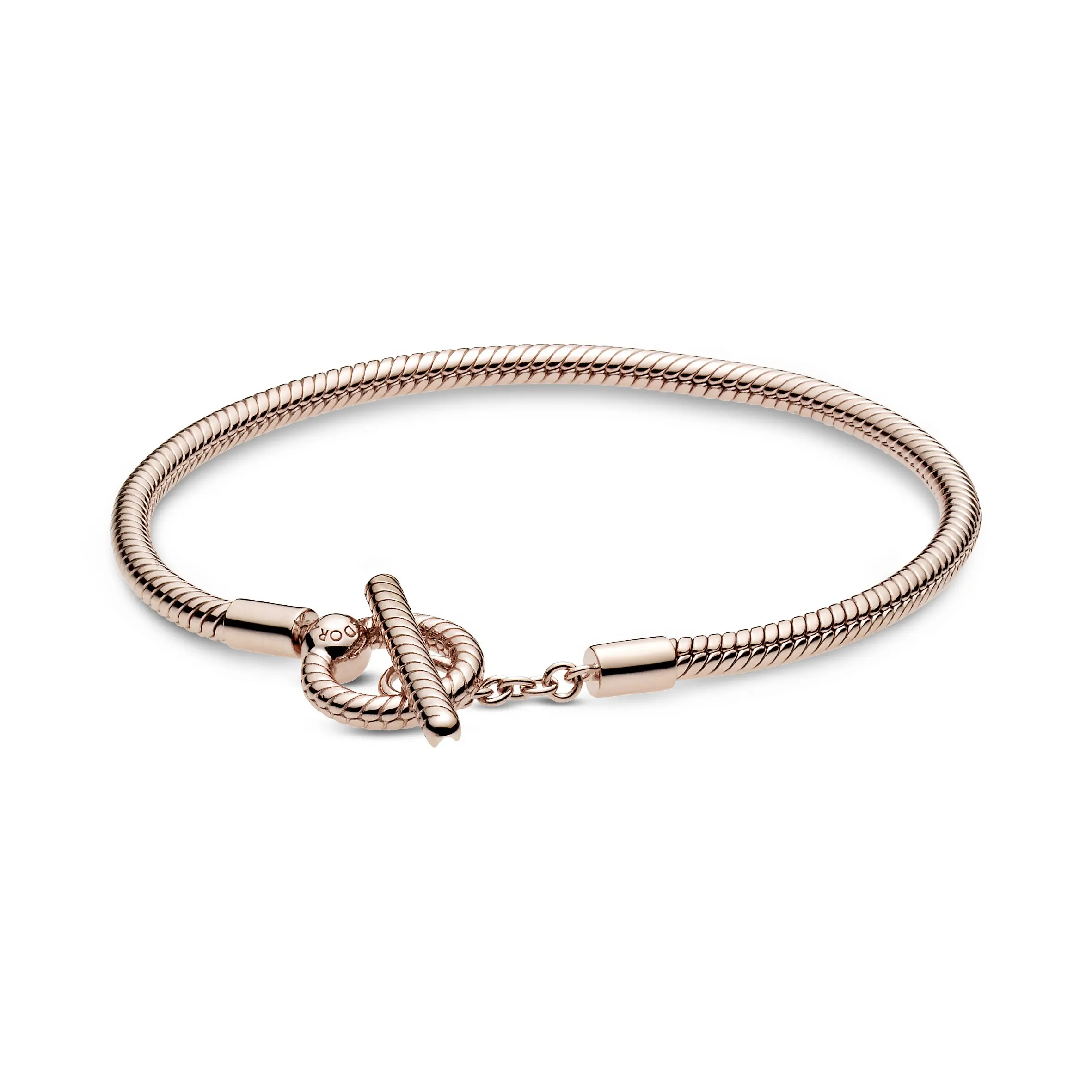 Pandora Moments T-Bar Snake Chain Bracelet 589087C00-16, Adults, Hand-Finished, Secure Closure, Unisex, No, Us