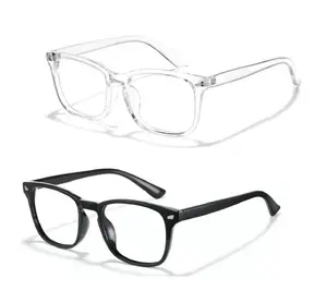 Unisex Blue Light Blocking Square Classic Retro Non-Prescription Clear Lens Eyewear Sports & Outdoor Protection for Gaming Office Work