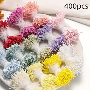 400 Multicolor Polyester Artificial Flower Stems, Soft Touch Handmade Bouquet Decorations, Decorative DIY Floral Arrangements, Home Decoration, Weddings, Parties