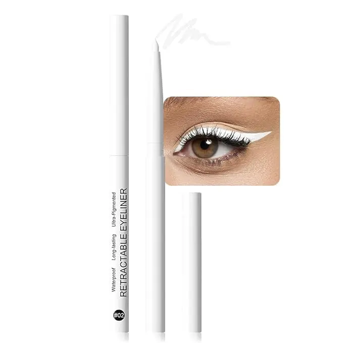 White Eyeliner Pencils for Eyes, Bright White Nude Under Eye Liner Pencil Makeup Waterproof Smudge Proof, Colored Gel Waterline Eyeliner Liquid, Face Paint Stick Lipstick Pen Halloween Makeup