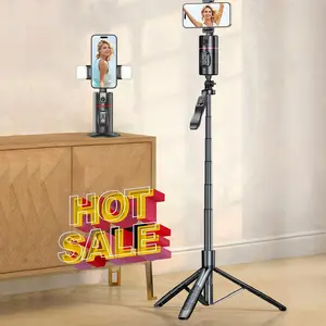 Automatic Face Tracking Tripod, 360° Rotatable Selfie Stick with LED Light, Rechargeable Smart Shooting Bracket, Suitable for Live Video