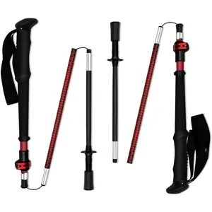 Ultralight Carbon Fiber Trekking Poles – 198g Adjustable Folding Hiking Poles for Backpacking (110–130cm), Thru-Hiking, Trail Running – Strider Z Compact Collapsible Hiking Pole