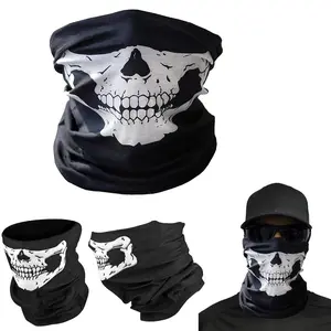 3 Pack Skull Neck Gaiter Face Mask Men Women - UV Protection Face Cover Scarf Mask, Balaclava, Headband, Head Wrap, Great for Biking Fishing Climbing