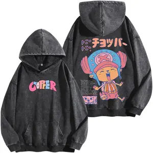 Tony Tony Chopper Vintage Washed Hoodie, One Piece Doctor Graphic Tee, Oversized Heavy Cotton Anime Streetwear Shirt, Y2K Fan Gift