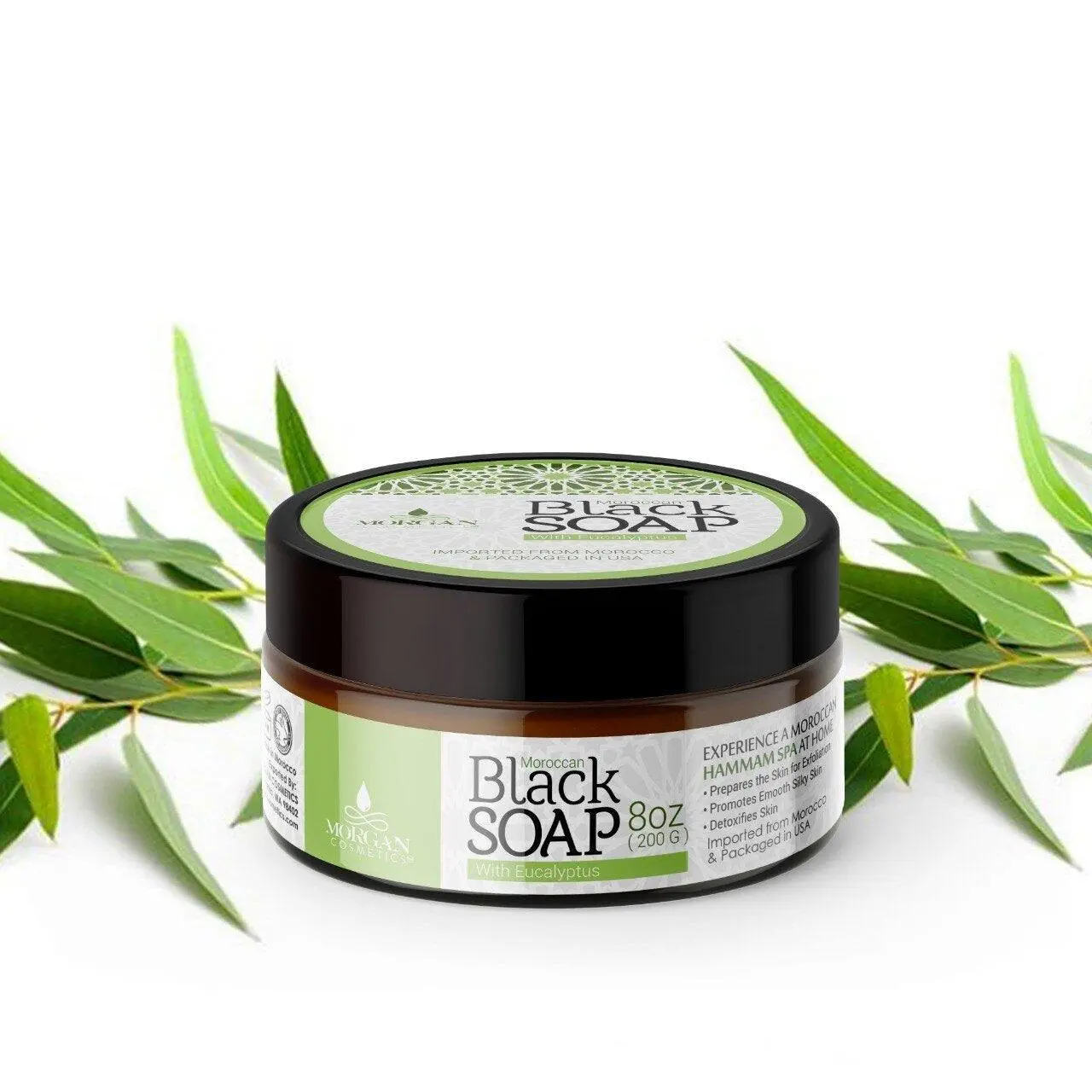 Moroccan Black Soap with Eucalyptus 8oz