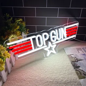 Top Gun Fighter Glowing Sign Neon,LED Neon Sign Cinematic Pilot Theme, Perfect Gift for Aviation Enthusiasts, USB Powered, for Cinemas, Bars, Parties, Man Cave, Decorative Neon Sign, Neon Light Sign, Led Neon Lights