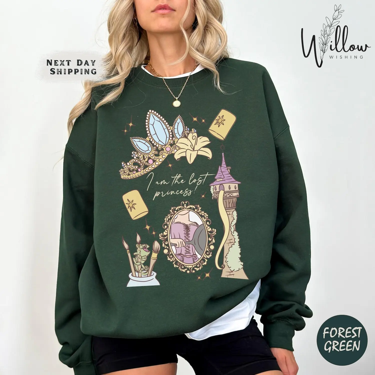 Lost Princess Tangled Inspired Sweatshirt, Vintage Castle Fairytale Pullover, Cozy Theme Park Crewneck, Gift for Her or Him