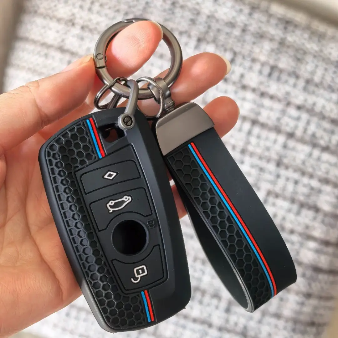 For BMW 1 3 5 7 Series X1 X3 X4 X5 F10 F15 F16 F20 F30 F18 F25 M3 M4 E34 Keychain - Fashion Silicone Car Remote Key Case Cover Car Key Protector Key Fob Protector Car Key Accessory Key Fob Shell