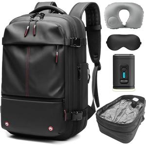 Kabaqoo Airback Vacuum Seal Compression Travel Backpack 60L Expandable Vacpack Water Resistant TSA Lock Airbag Black (Electric AirPump included)  travel accessories travel essentials Outdoorfun summerwins