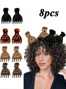 8pcs Hair Root Lift Clips for Women, No Crease Volumizing Styling Tools, Heat Resistant Hair Accessories for Blow Drying & Salon Results, Claw Clip Ponytail