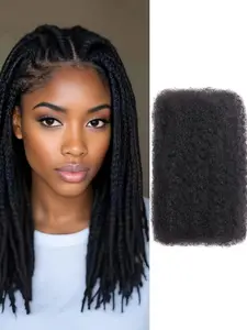 Afro Kinkys Bulk Human Hair for Dreadlocks and Sister Locs Extensions and Locs Repair 1 Pack 30 Gram Afro Kinky Curly Texture Human Hair Bulk for Twist