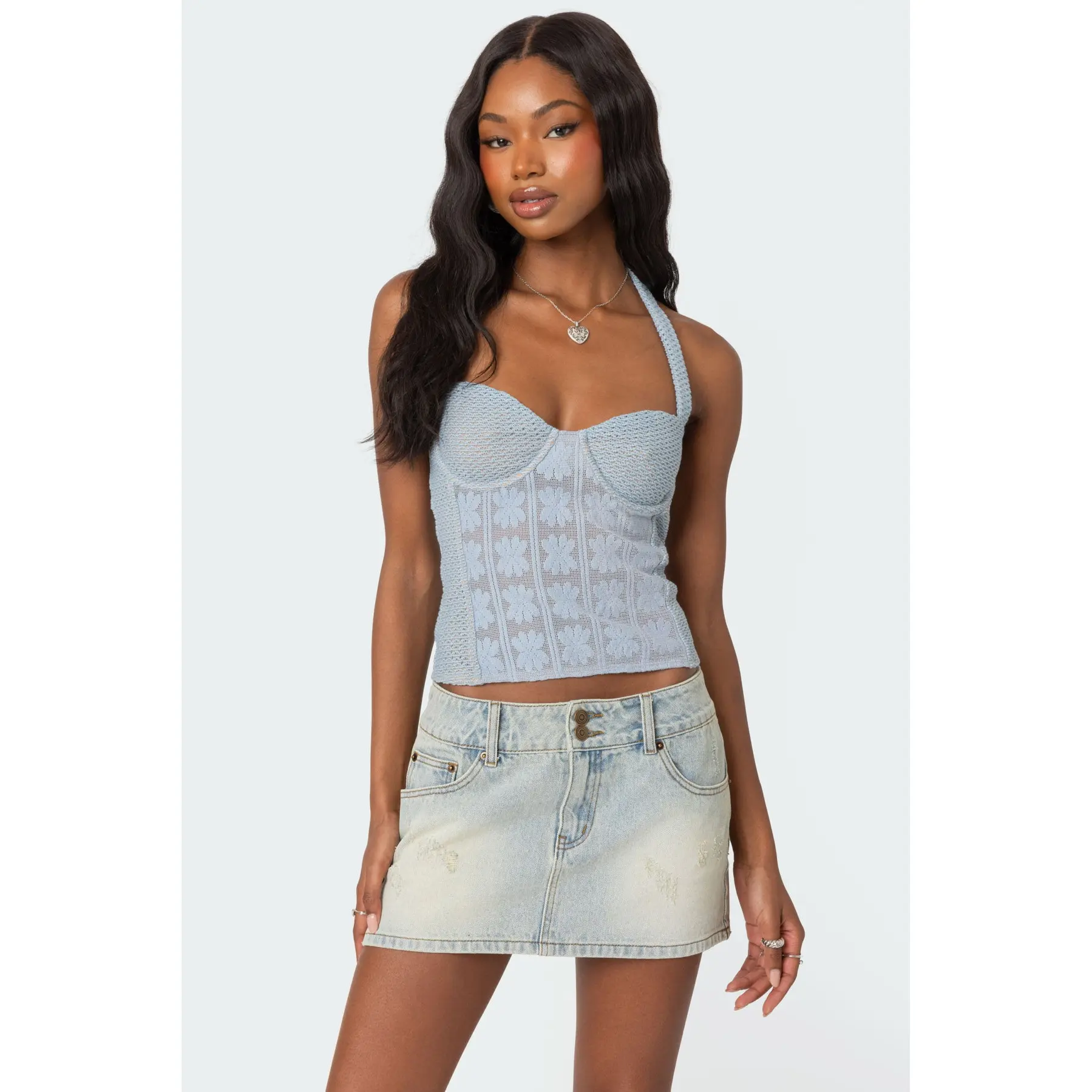 Mixed Crochet Cupped Top