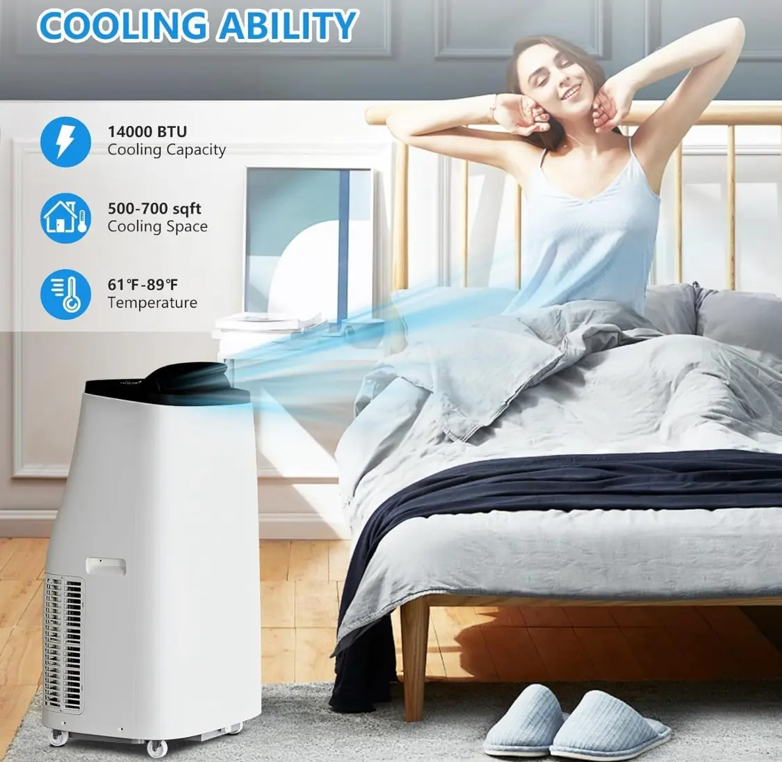 14000 BTU Portable Air Conditioner 3 in 1 AC Unit Dehumidifier Up To 700 sq ft 14000 BTU Portable Air Conditioner 3 in 1 AC Unit Dehumidifier Up To 700 sq ft