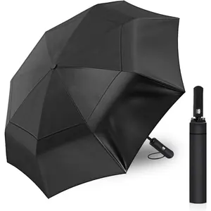 Golf umbrella for rain extra large umbrella windproof 8 ribs large compact golf umbrella double canopy heavy duty umbrella automatic open close black umbrella