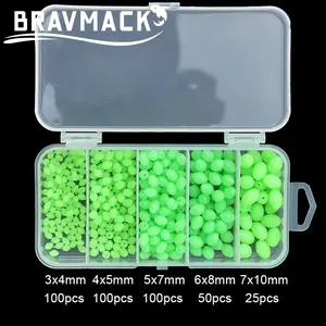 375Pcs/Box Night Luminous Fishing Beads Soft Worms Glow Sea Fishing Lure Bait Floating Float Fishing Float Fishing Accessories Fishing Supplies