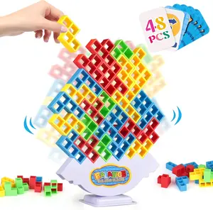 Tetra Tower Game,Family Board for 2 Players Family Games, Building Blocks Stacking Balance Games Toys for Kids, Adults, Friends, Classroom, Family and Travel Party