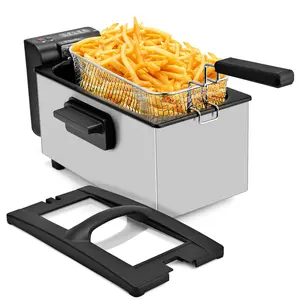 SUSTEAS Easy-Clean SUSTEAS Deep Fryer with Removable Lid & Temp Control – Perfect Household & Kitchen Appliance