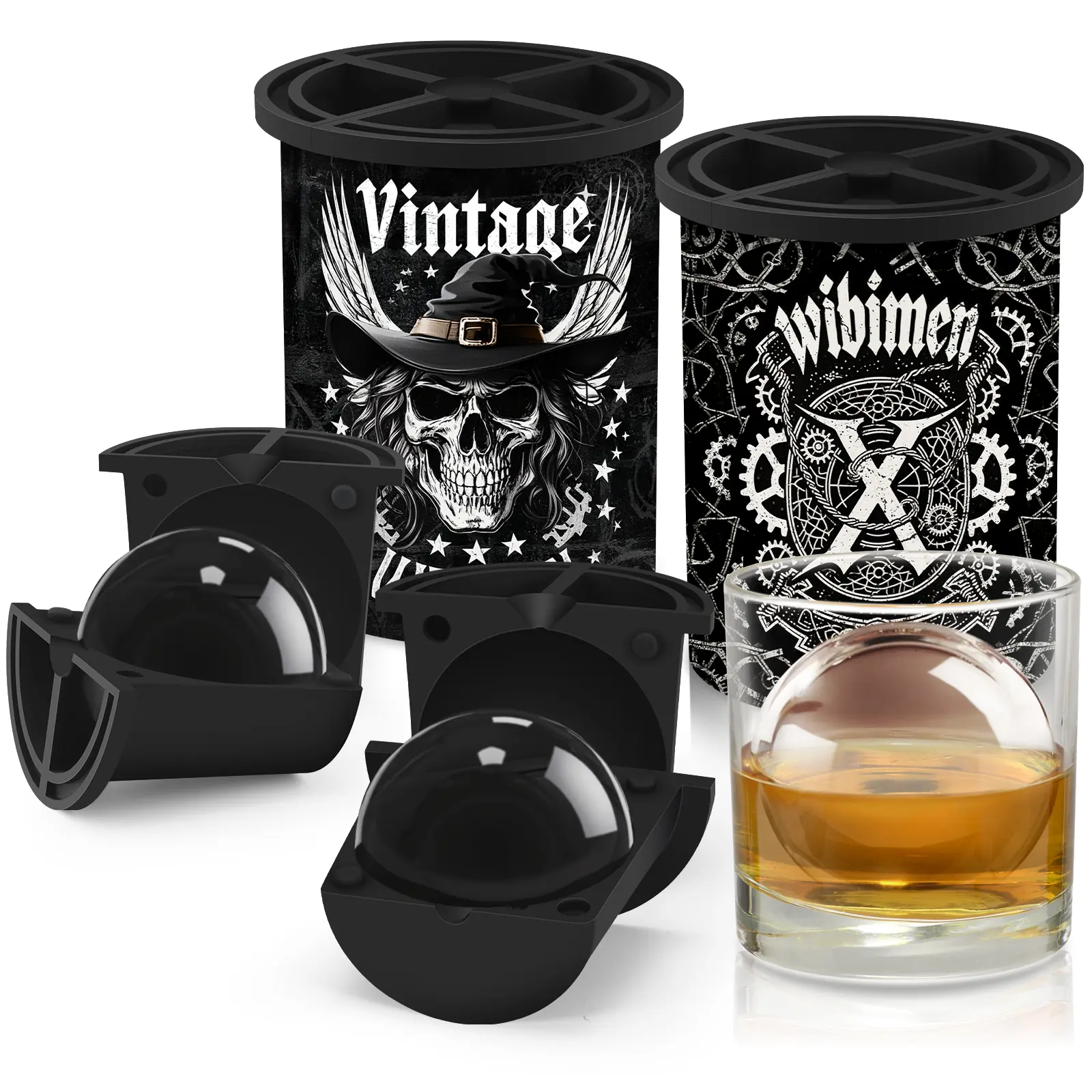 Gear X & Vintage Skull-2.5''-2PCS(No accessories)