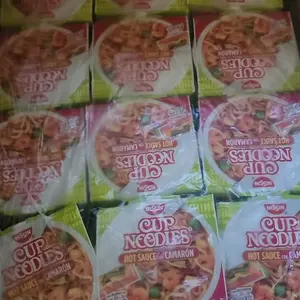Nissin Hot Sauce con Camaron 12 Pack - Spicy Shrimp Flavor for Enhanced Dishes