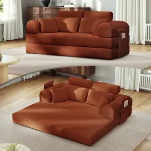 5-in-1 Reinforced Folding Sofa Bed | 79" Steel Support Frame with High-Resilience Memory Foam | Sturdy & No Tools Needed for Family Living Room Sectional Sofa Couch Upholstered Couch boneless sectional couch couches cloud couch