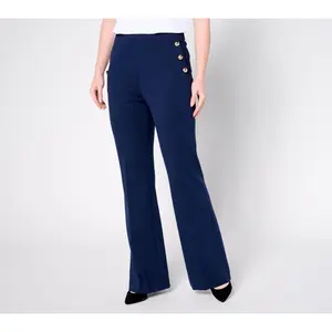 Susan Graver Regular Smart Ponte 350 High Waist Boot Cut Pants