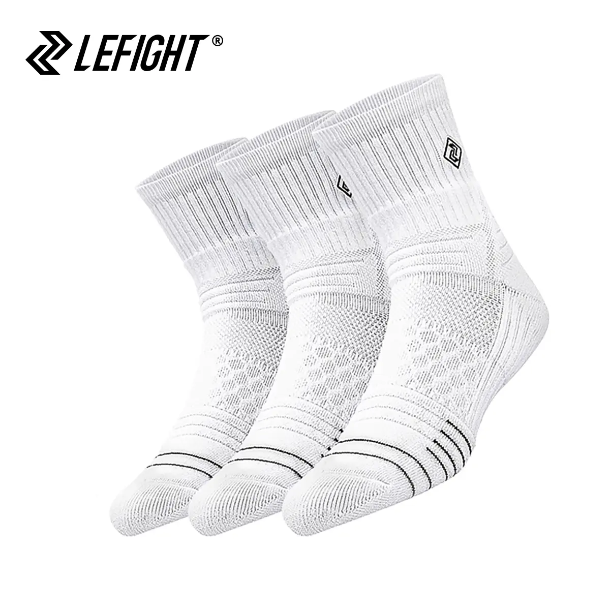 Lefight 3 Pairs Comfortable Women's Cre Athletic Socks Minimalist Solid Cushioned Soft Lower Calf Boat Socks for Running & Sports
