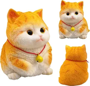 Big Hand Painted Cat Squishy Toys，Large Cute Ultra Soft Kitty Squeeze Fidget Toys for Stress Relief ,Kawaii Squishies Sticky Animal Toys for Adults Kids,Decompression Sensory Balls Toys for Autism