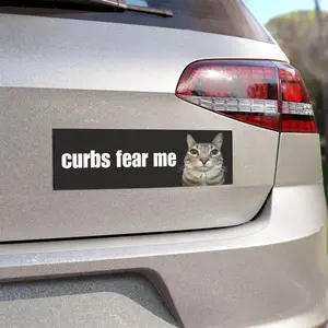 Curbs Fear Me / Car Bumper MAGNET / Funny Cat Meme, Gen Z Unhinged, Car Accessory, Cute Magnetic Car Decal / Waterproof Vinyl Car Magnet