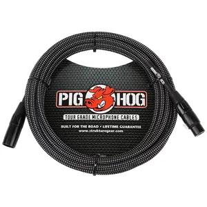 Ace Products  20 ft. High Performance Woven XLR Microphone Cable - Black & White