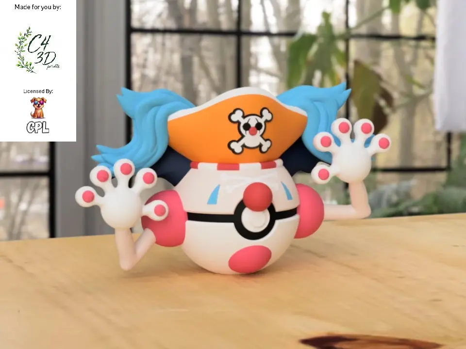 Buggy x Mr Mime Ball - 1st Print - High-Quality PLA, 3D Printed Pokeball Figure