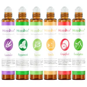 Essential Oil Roll On Set with Lavender, Peppermint, Eucalyptus & Grapefruit, Tea Tree & Vanila - Aromatherapy Relaxation Gift for Women - 6 Pack of 10ml Roll-Ons tiktokshopspringglowup