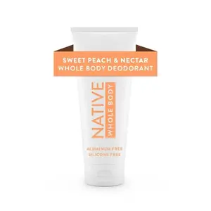 Native Whole Body Deodorant Sweet Peach & Nectar Invisible Cream 3 oz Aluminum Free Silicone Free Aroma