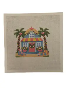 Lizzy Claire's Happy Neighborhood Beach House (13 mesh) Needlepoint Canvas