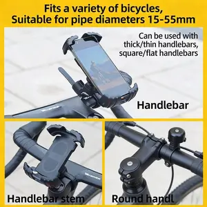 Road Bike Bicycle Phone Holder, Handlebar Stem, Mountain Cycling Shockproof Navigation Stand, Fixed Shooting Equipment, Universal Fit, Sturdy Design, Durable Design, Cycling Accessories